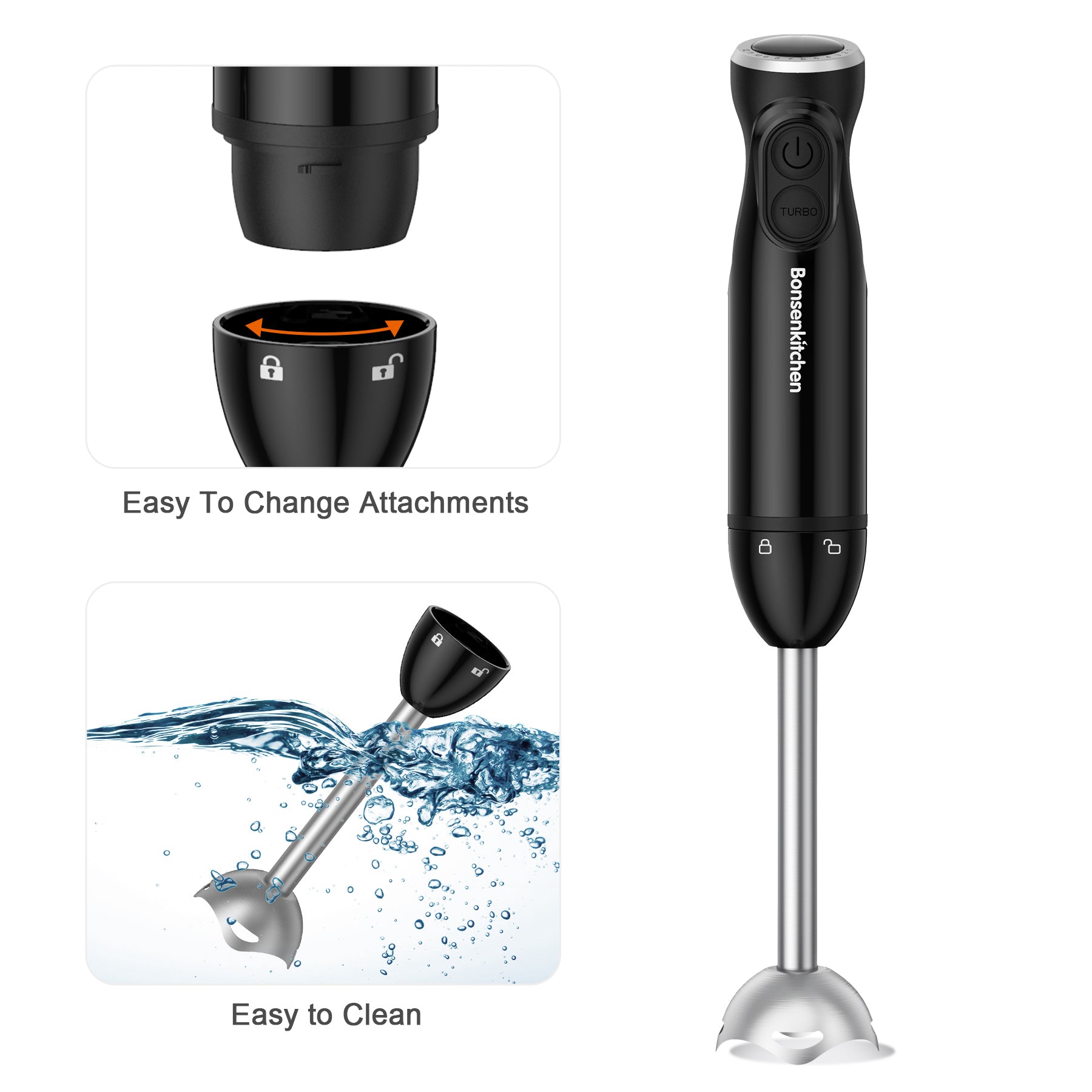 Electric Immersion, Mixer, Variable Speed Control Hand Blender