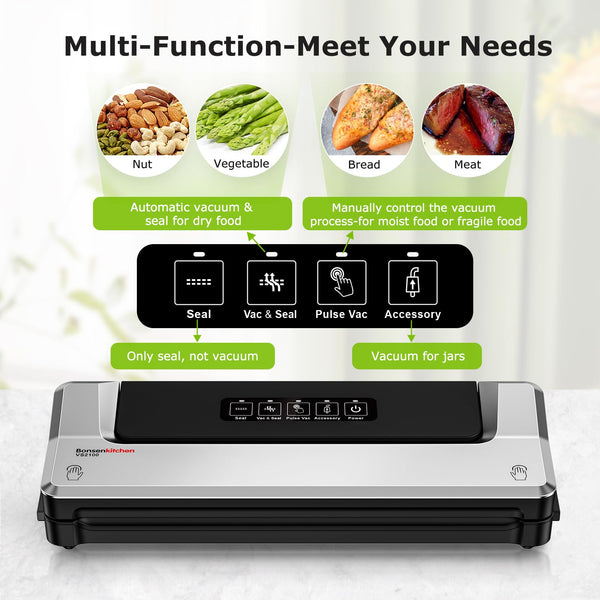 Bonsenkitchen Vacuum Sealer Machine with 40 bags