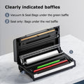 Full Automatic Food Vacuum sealer, Built-in Cutter and Bag Storage with 2 Rolls Bags