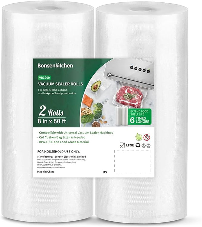 Bonsenkitchen Vaccum Sealer bags, Vacuum Rolls