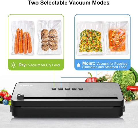 Bonsenkitchen Vacuum Sealer Machine Food Sealer, Compact Design