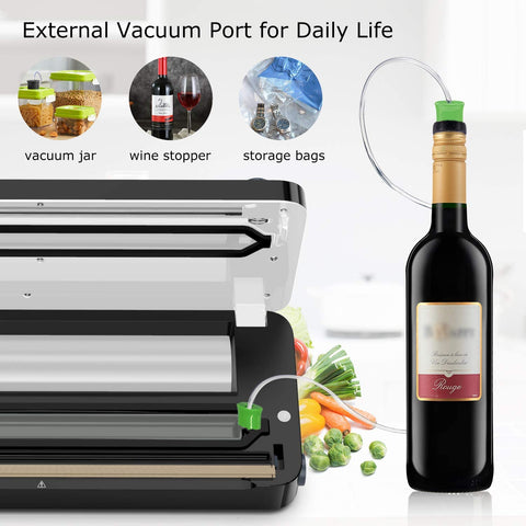 Bonsenkitchen Vacuum Sealer, Food Vacuum Sealers Machine for Sous Vide  Cooking, 5-in-1 Easy Options, Food Preservation with Vacuum Bags