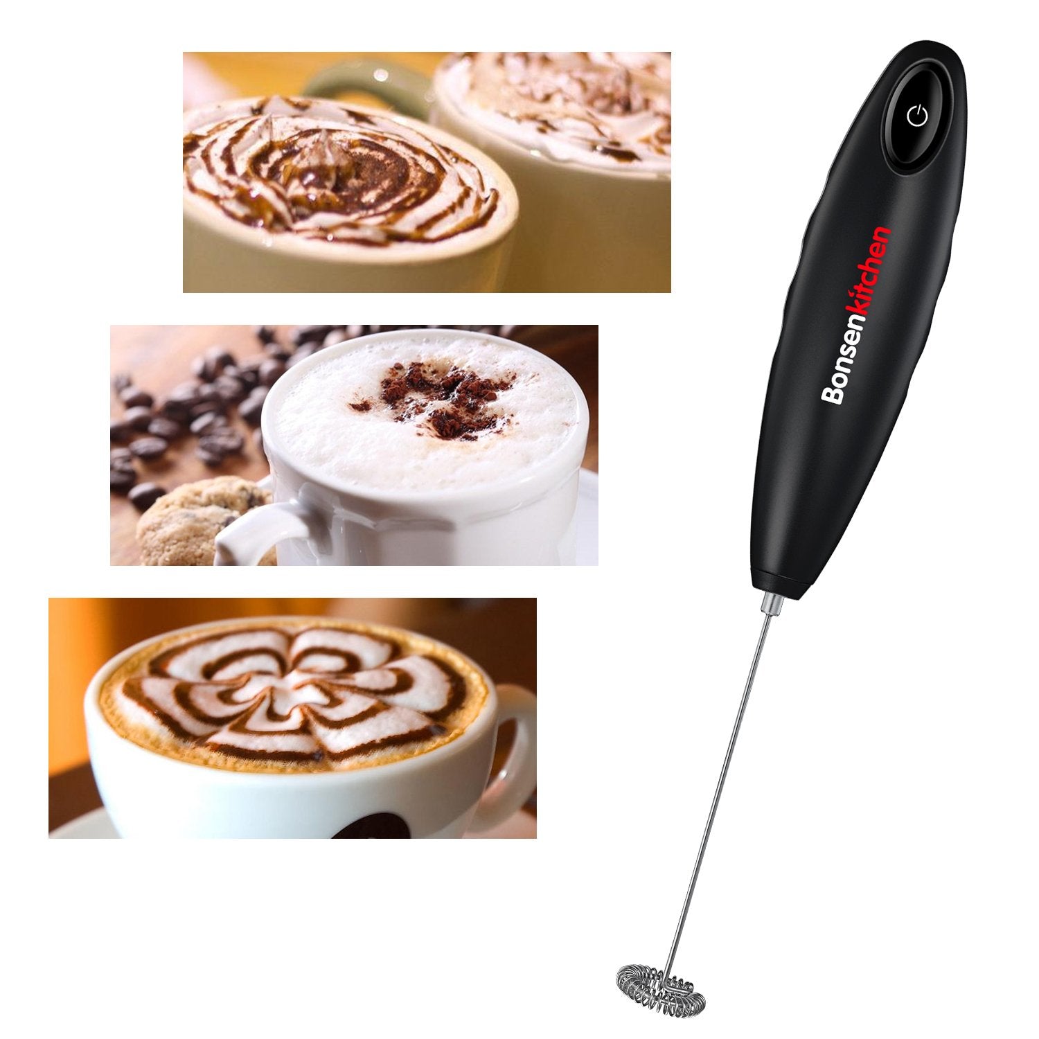 Handheld Milk Frother, Electric Hand Foamer Blender for Drink Mixer,  Perfect for Bulletproof coffee, Matcha, Hot Chocolate, Milk Whisk Frother 